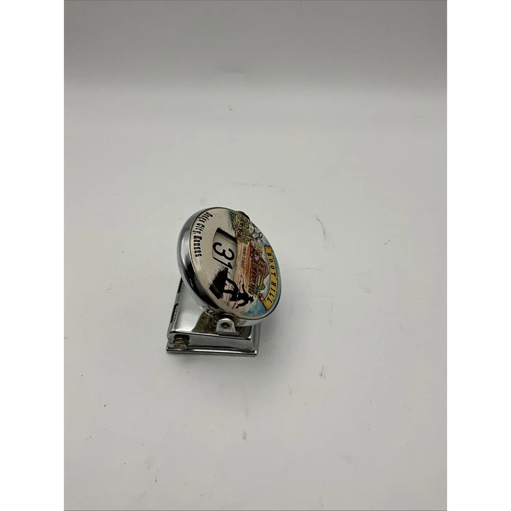 Vintage Boot Hill Tombstone AZ Perpetual Desk Calendar Chrome Souvenir